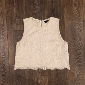 White lace crop top